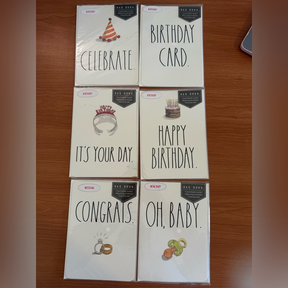 RAE DUNN Greeting Cards! Choose 1 or Bundle!